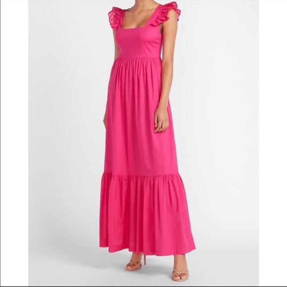 Express Ruffle Sleeve Maxi Dress - Picture 1 of 4